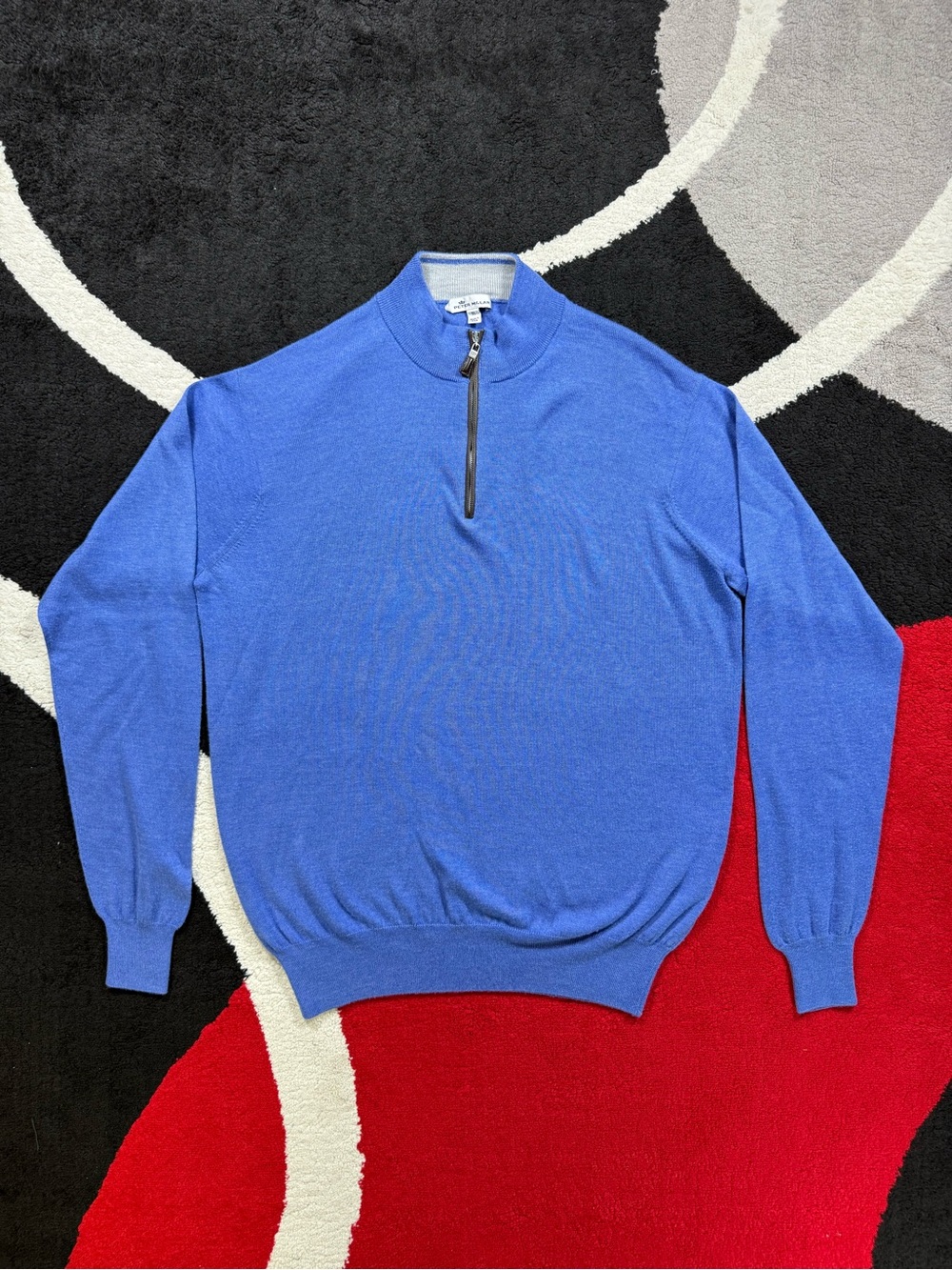 Peter Millar Quarter Zip Mens Extra Large Blue Sweater Merino Wool Pullover